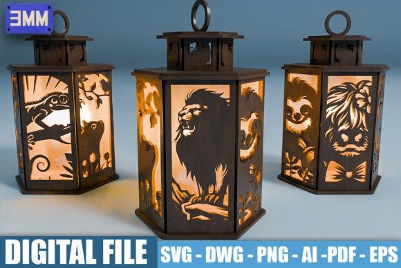 3D Animal Lanterns Laser Cut Files