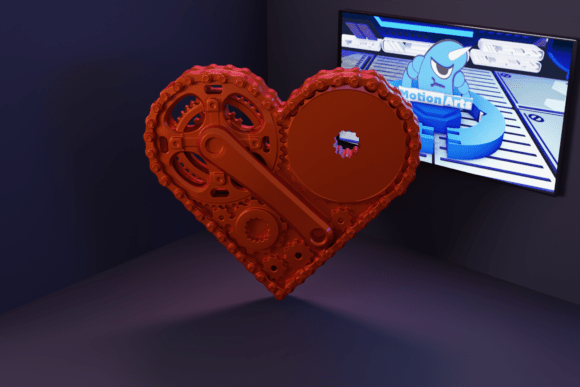 3D Bike Gear Heart – The Love That Moves the Wheels of Life