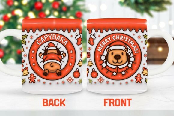 3D Capybara Xmas Both Side Mug Wrap: A Unique and Practical Christmas Gift Idea