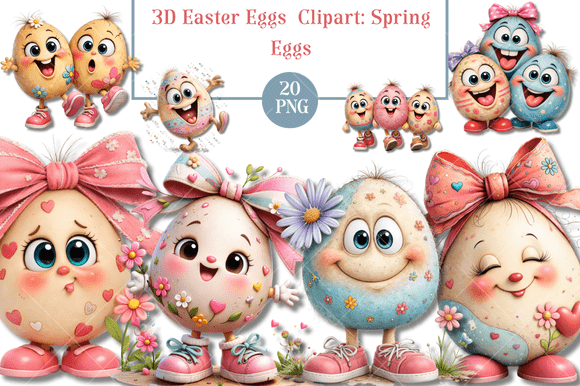 3D Easter Eggs Clipart Spring Eggs: A Creative Resource for Designers and Enthusiasts