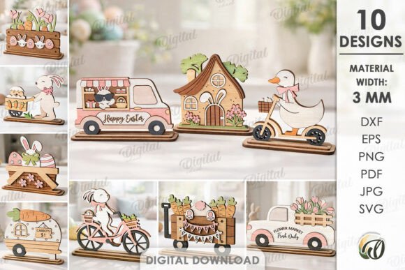 3D Easter Stands Bundle Laser Cut: A Versatile Digital Resource for Creative Projects