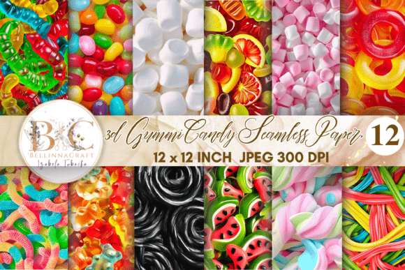 3D Gummi Candy Seamless Digital Paper