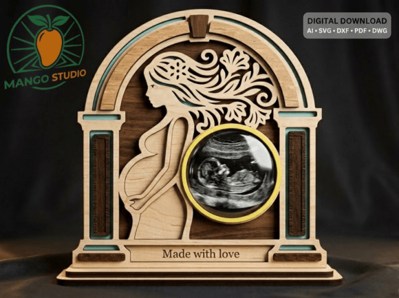 3D Pregnant Mother Ultrasound Frame SVG: A Strategic Addition for Creative Businesses