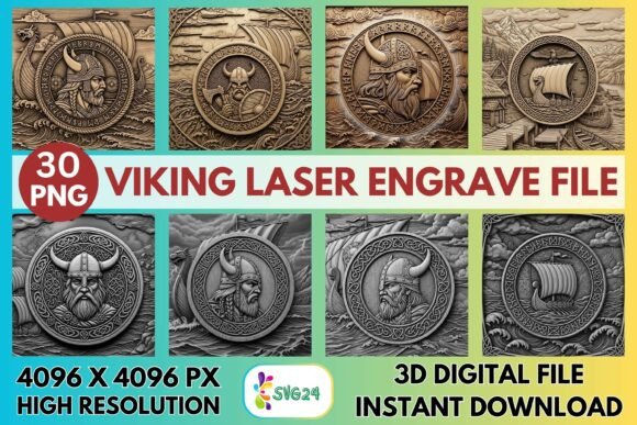 3D Viking Laser Engrave PNG File: A Creative Tool for Detailed Engraving Projects