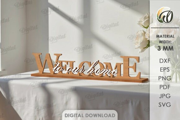 3D Welcome Decor Laser Cut