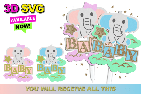 Baby Elephant Topper 3D SVG: A Creative Tool for Digital Designers