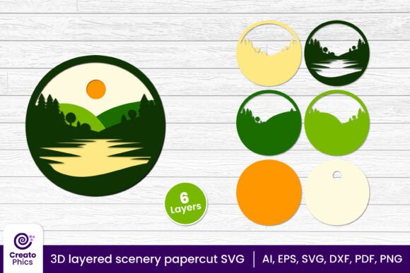 Bringing the Beauty of Nature into Your Creative Projects with 3D Layered Papercut Scenery SVG