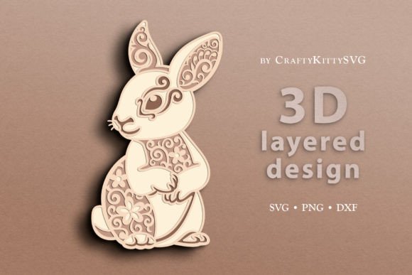 Bunny 3D Laser Cut Template for Creative Projects