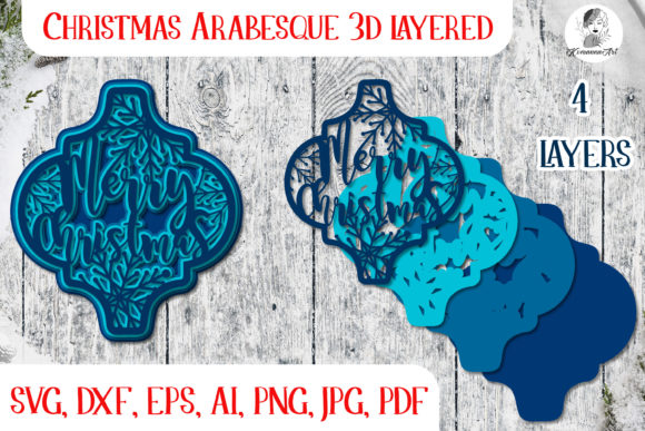 Christmas Arabesque Ornaments 3D Layer