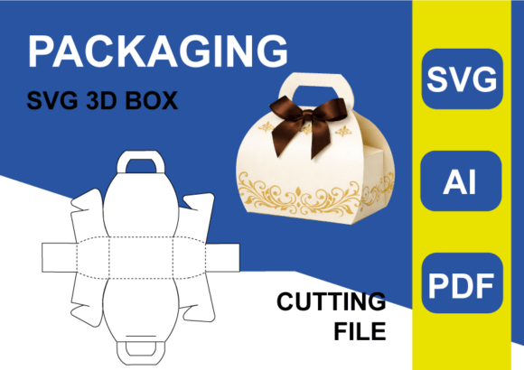 Gift Wrap 3D Svg Handbag Template