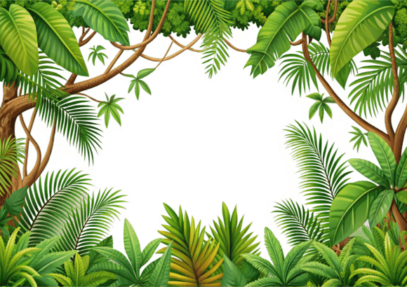 Nature Plants Frame 3D Rendering PNG