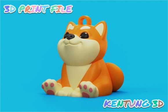 Shiba Inu Keychain 3D STL Model: Adorable Charm for Every Occasion